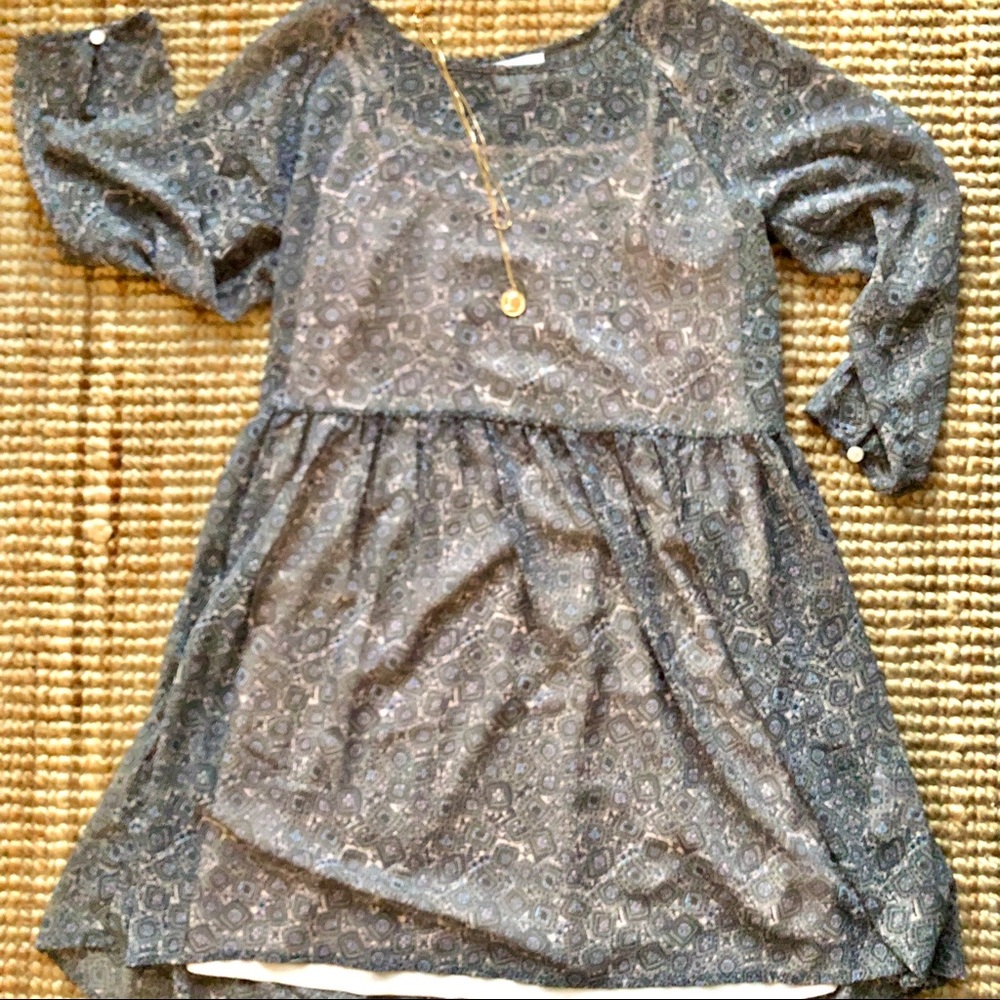 Frank and Oak printed 2 layer dress